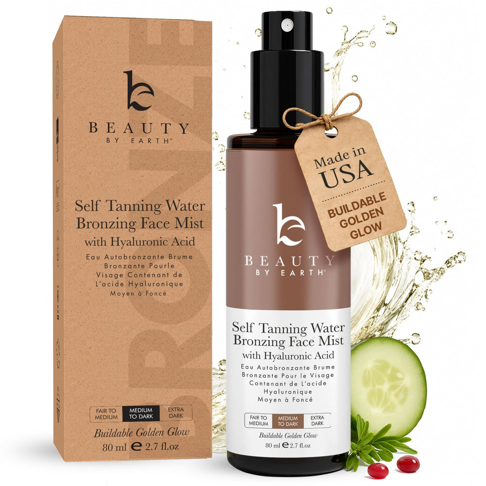 Beauty by Earth front bottle view showing product packaging and quick application benefit