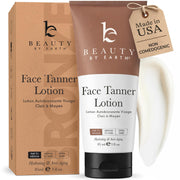 Beauty by Earth front bottle showing clean packaging and benefit of gentle facial tan