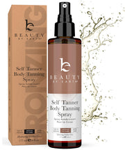 Beauty by Earth front packaging showing clean tan benefits