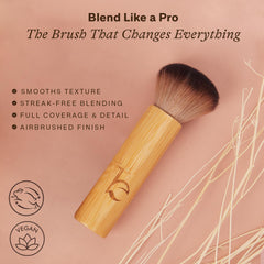 Beauty by Earth kabuki brush flat top close-up for even blending