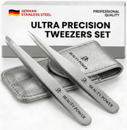 Beauty Power front packaging showing both tweezers and case for a neat gift