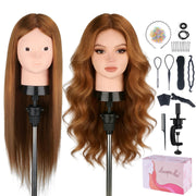 Beauty Star front view of mannequin head showing full packaging and immediate setup benefit