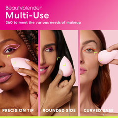 beautyblender in hand comparing size for easy portability
