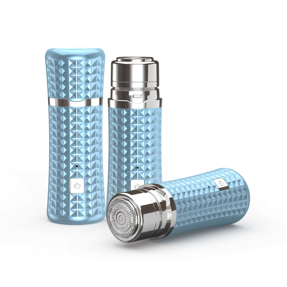 Beclerpur face shaver front view showing sleek portable design and quick grooming benefit