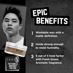 Bed Head applying wax to hands demonstrating easy warming and even distribution benefit