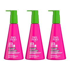 Bed Head bottle front packaging showing product and benefits