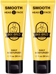 Bee Bald front packaging showing twin 1.7 fl oz tubes and clear labeling benefit moisturizer