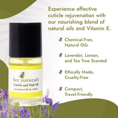 Bee Naturals oil texture on fingertip demonstrating quick absorption