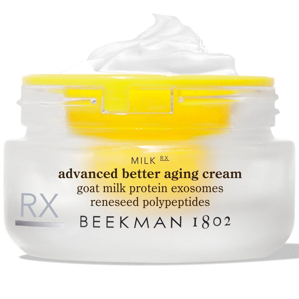 Beekman 1802 front jar view showing compact travel-friendly packaging and clarity