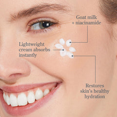 Beekman 1802 goat milk ingredient close-up, highlights natural pH-support benefit