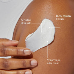 Beekman 1802 cream being applied to hand for instant softening and non-greasy finish