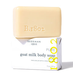 Beekman 1802 front packaging showing fragrance-free soap benefits