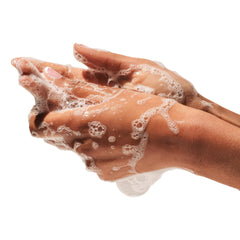 Beekman 1802 creamy foam texture close-up highlights gentle moisturizing lather