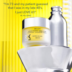 Beekman 1802 jar on vanity lifestyle image showing daily routine benefit