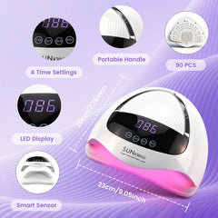 BEENLE detailed view of 90 LED beads for even and fast curing