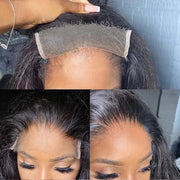 BEEOS front view closure showing natural black hair for seamless blend