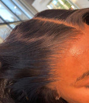 BEEOS frontal front view showing neat pre-plucked hairline and natural look