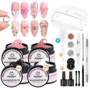 Beetles Gel Polish front packaging showing complete 8‑in‑1 builder gel kit benefits