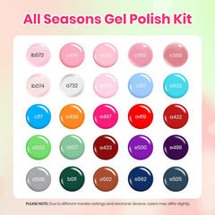 Beetles Gel Polish swatch array showing gradient colors to inspire coordinated nail designs