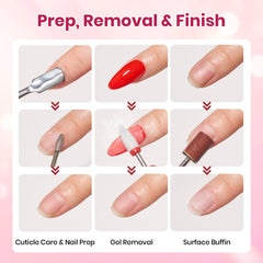 beetles seven drill bits arrayed to show versatility for prep, buffing, and removal tasks