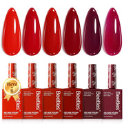 beetles front bottles display showing six 15ml bottles and glossy finish benefit