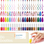 Beetles front packaging showing 20 colors and kit variety for versatile nail art