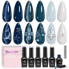 beetles front packaging dark blue set showing coordinated shades and elegant box