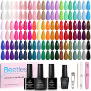 Beetles front packaging showing the Emotional Spectrum 60-color set and included tools for a complete kit