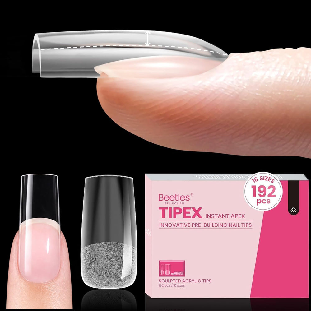 Beetles Gel Polish front packaging of 192 medium square tips showing count