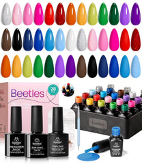 Beetles front packaging showing 23-piece neon gel kit for versatile manicures