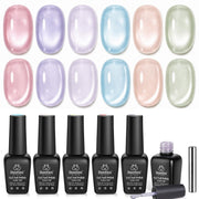 beetles front packaging showing six pastel shades and included magnet, ideal for DIY nails