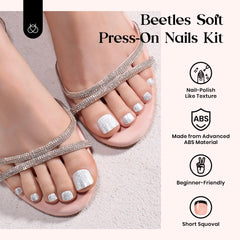 Beetles Gel Polish close-up of short squoval shape for natural fit