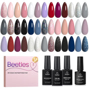beetles gel polish front packaging showing whole 23-piece set, attractive gift-ready display