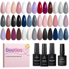 beetles gel polish front packaging showing whole 23-piece set, attractive gift-ready display