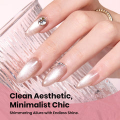 Beetles Gel Polish magnetic effect demo creating a luminous cat eye stripe