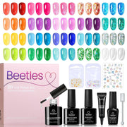 beetles gel polish packaging front showcasing full kit and neon colors for quick kit overview