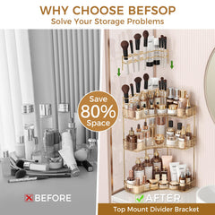 BEFSOP middle tray holding skincare bottles for quick daily access