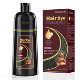 BELEZALIB front bottle showing dark brown shampoo color and easy use benefit