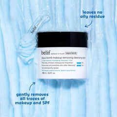 belif cream-to-oil emulsify demo showing simple rinse-off benefit