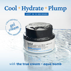 belif close-up of gel texture highlighting cooling, fast-absorbing hydration