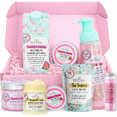 Bella and Bear pink gift box front view showing curated products and gifting appeal