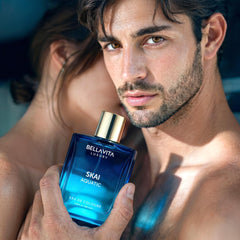 Bellavita SKAI label close-up showing ingredients and clear unisex branding benefit