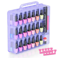 Beloving front view transparent case showing organized bottles and easy selection