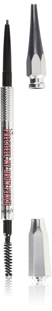 Benefit Precisely My Brow Pencil front packaging showing shade and slim design for travel convenience