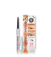 Benefit front view of travel-size pencil showing compact packaging and portability