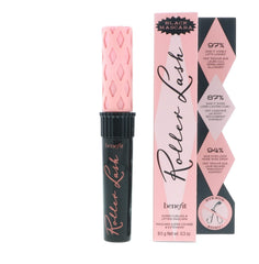 Benefit Roller Lash black mascara swipe on paper illustrating smooth, buildable pigment