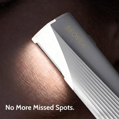 BEOVEA LED close-up illuminating peach fuzz for clearer, safer removal