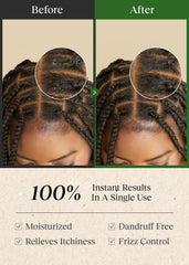 BEPHOR demonstrated wiping scalp part to remove buildup, helps refresh braids