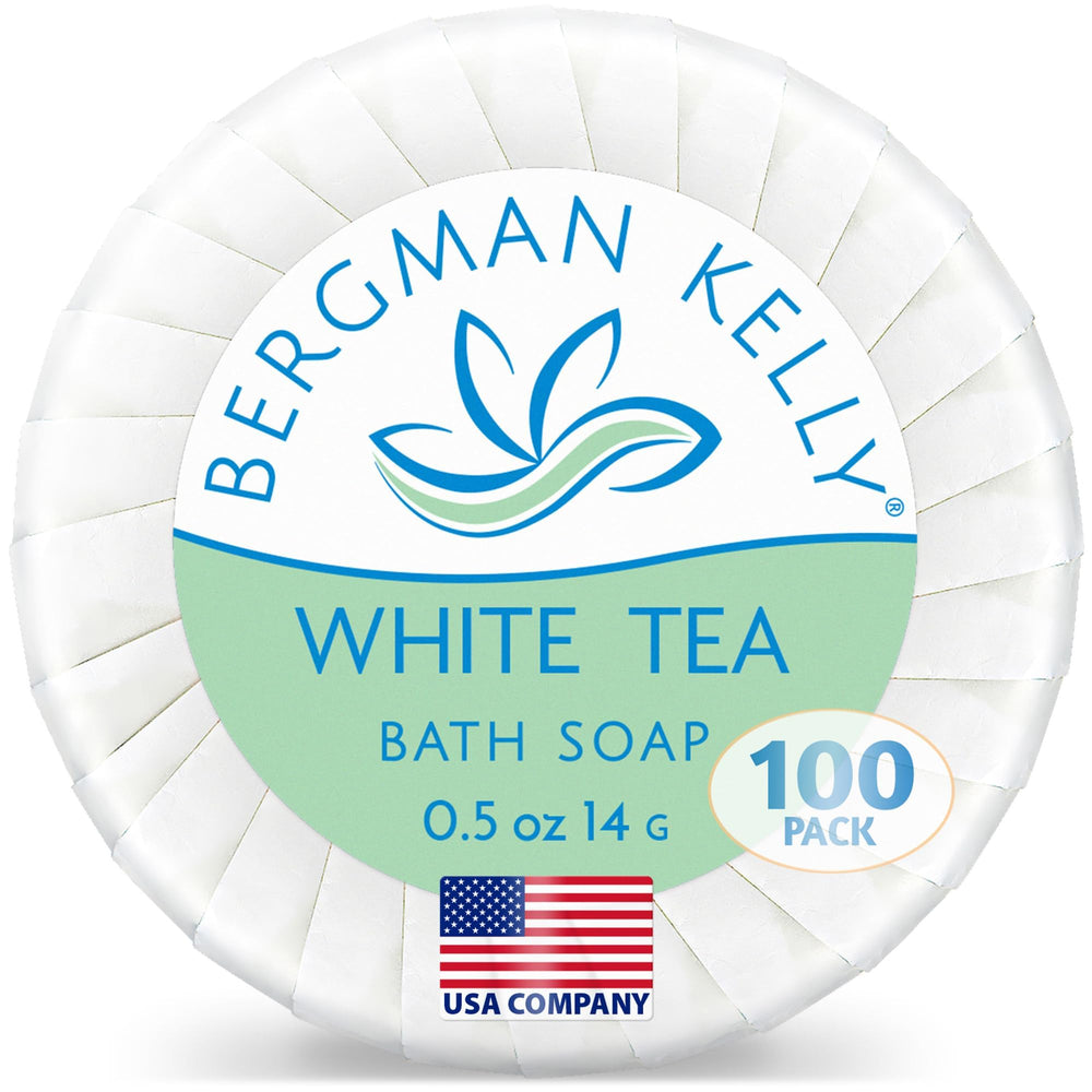 BERGMAN KELLY front box showing 100-pack and white tea scent benefits
