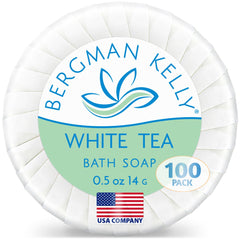 BERGMAN KELLY front box showing 100-pack and white tea scent benefits